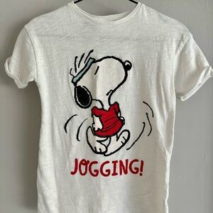 Zara Snoopy Jogging Kids T-Shirt - White and Red